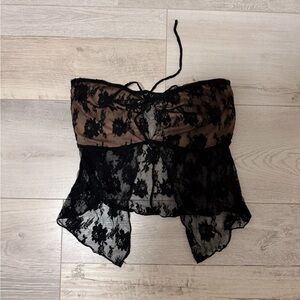Black Lace strapless top